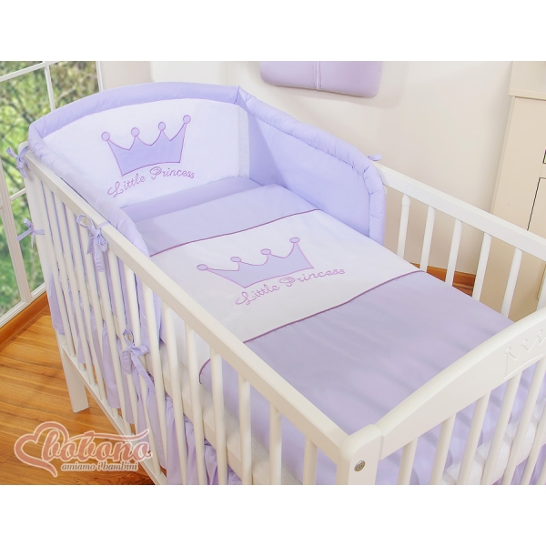 Bettwäsche Set für Babybett 3-tlg - Little Prince/Princess lila