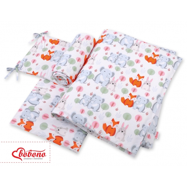 Bettwäsche Set für Babybett 3-tlg -lustige Elefanten