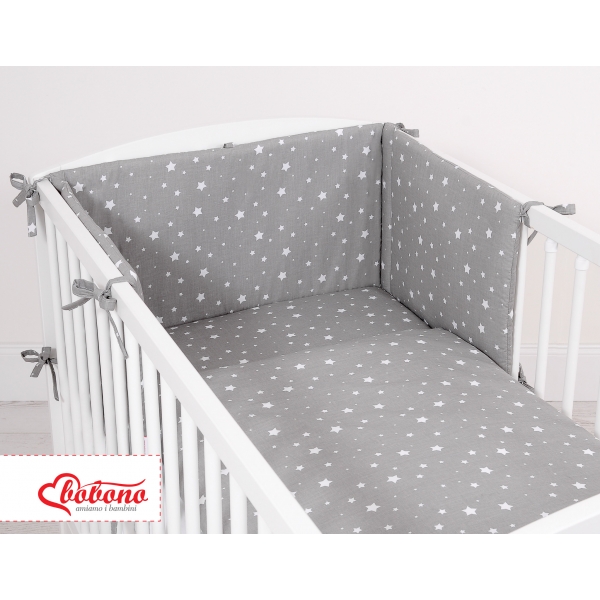 Bettwäsche Set für Babybett 3-tlg - mini Sternchen weiß