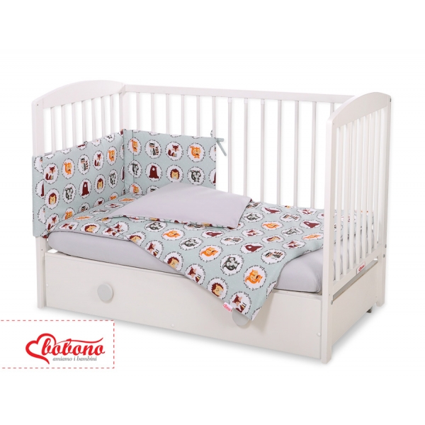 Bettwäsche Set für Babybett 3-tlg - Minze Tierchen