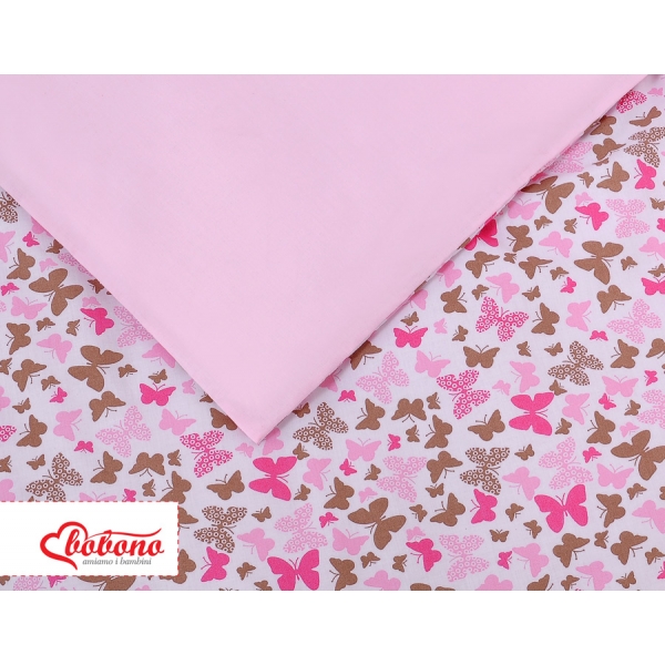 Bettwäsche Set für Babybett 3-tlg - rosa Schmetterlinge