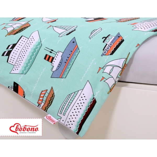 Bettwäsche Set für Babybett 3-tlg - Schiffe minze