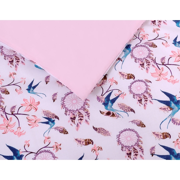 Bettwäsche Set für Babybett 3-tlg - Schwalben blau