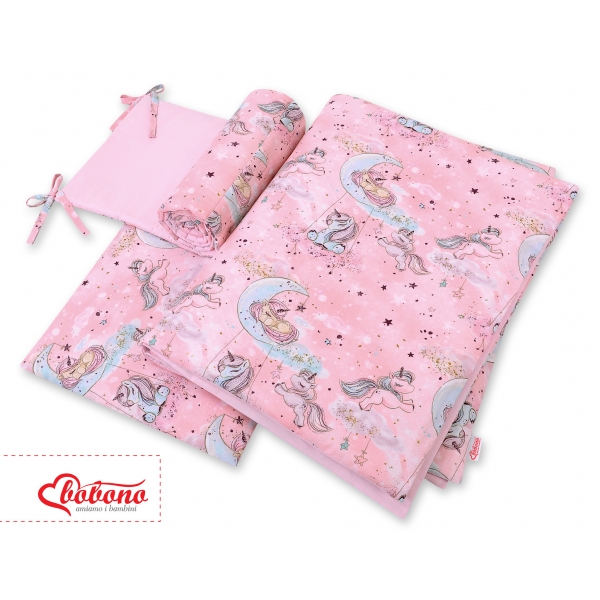 Bettwäsche Set für Babybett 3-tlg - unicorn rosa