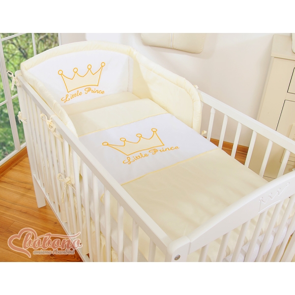 Bettwäsche Set für Kinderbett 3-tlg - Little Prince/Princess creme