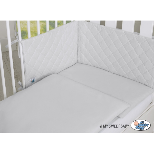 Bettwäsche Set mit Bettumrandung gesteppt 3-tlg - grau