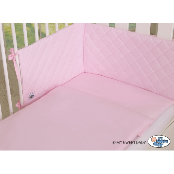Bettwäsche Set mit Bettumrandung gesteppt 3-tlg - rosa