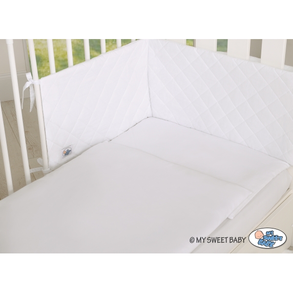 Bettwäsche Set mit Bettumrandung gesteppt 3-tlg - weiss