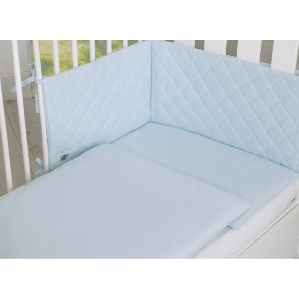 Bettwäsche Set mit Nestchen gesteppt 3-tlg - blau