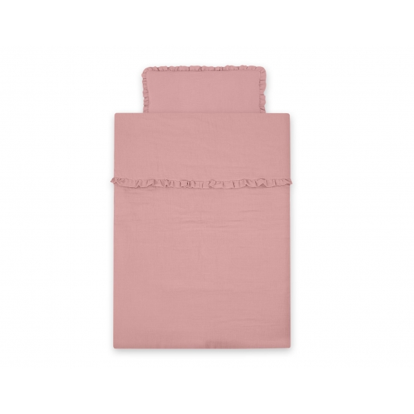 Bettwäsche Set MUSSELIN 2-tlg mit Rüsche – pastellviolett