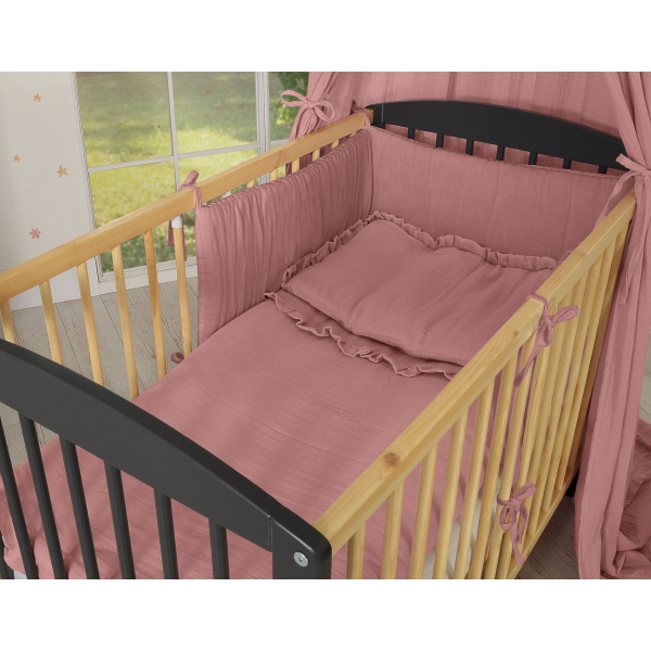 Bettwäsche Set MUSSELIN 2-tlg mit Rüsche – pastellviolett