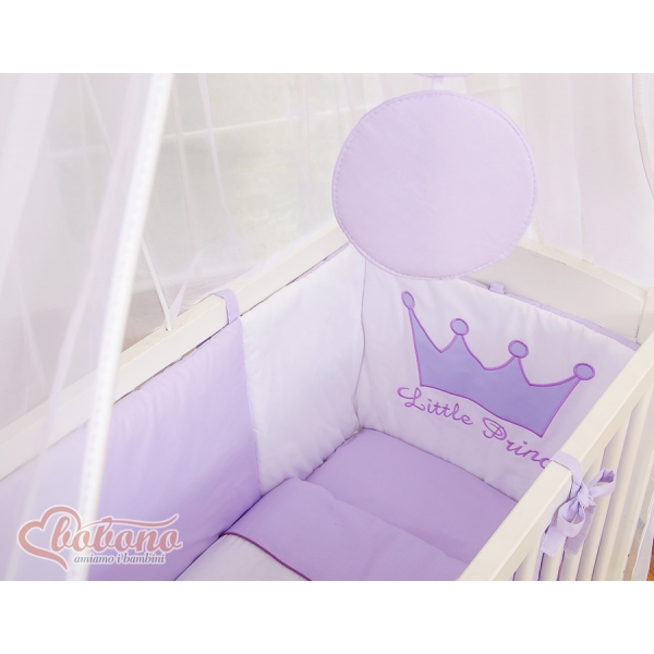 Bettwäscheset 6-tlg für Beistellbett FABIO - Little Prince/Princess lila