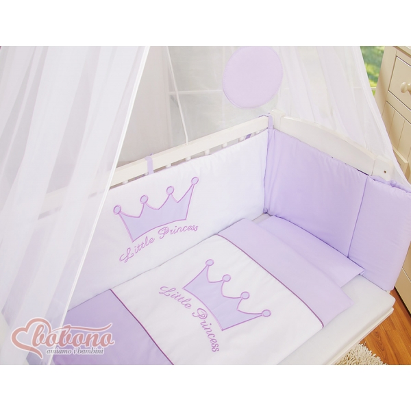 Bettwäscheset 6-tlg für Beistellbett FABIO - Little Prince/Princess lila