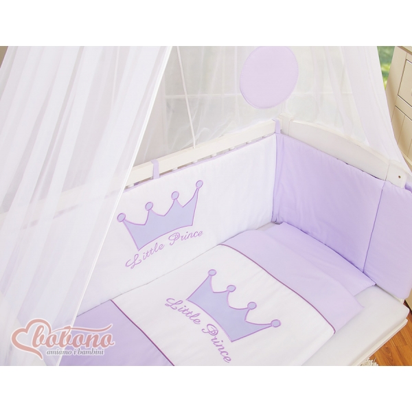 Bettwäscheset 6-tlg für Beistellbett FABIO - Little Prince/Princess lila