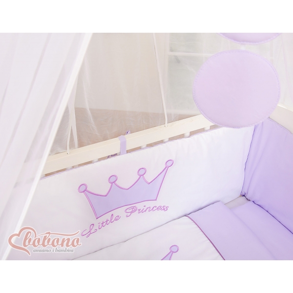 Bettwäscheset 6-tlg für Beistellbett FABIO - Little Prince/Princess lila