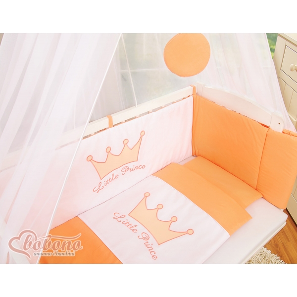 Bettwäscheset 6tlg für Beistellbett FABIO - Little Prince/Princess pfirsich