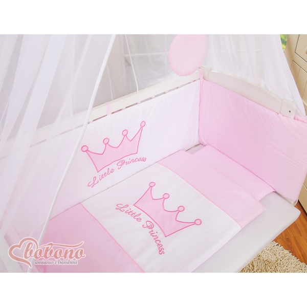 Bettwäscheset 6tlg für Beistellbett FABIO - Little Prince/Princess rosa