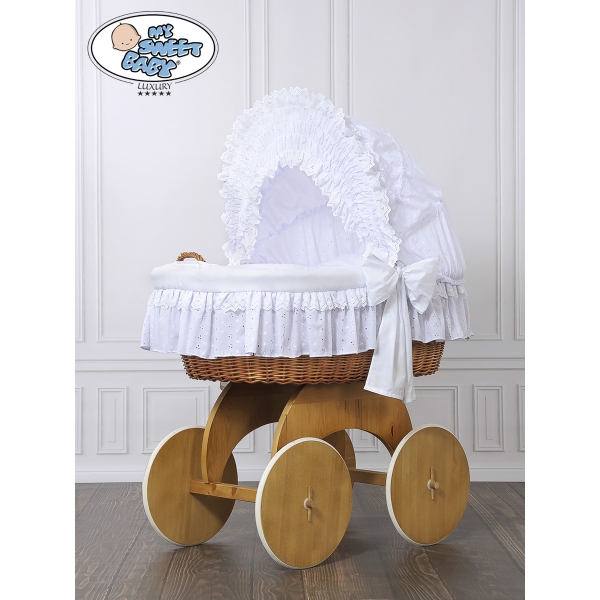 Natur Holz und Weide Stubenwagen für Babys