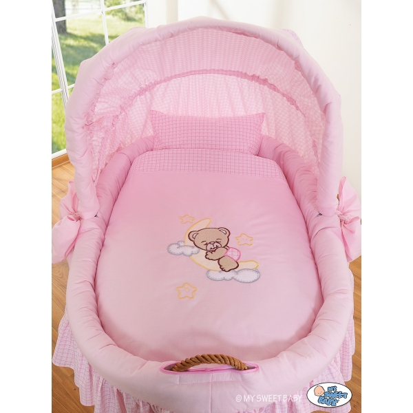 Bollerwagen für Babymit Haube - Gute Nacht rosa
