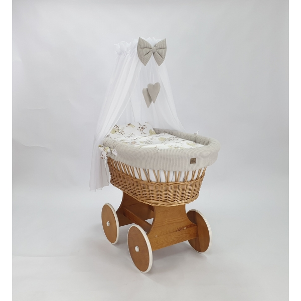 Bollerwagen mit großen Rädern Himmel und Nestchen Beige