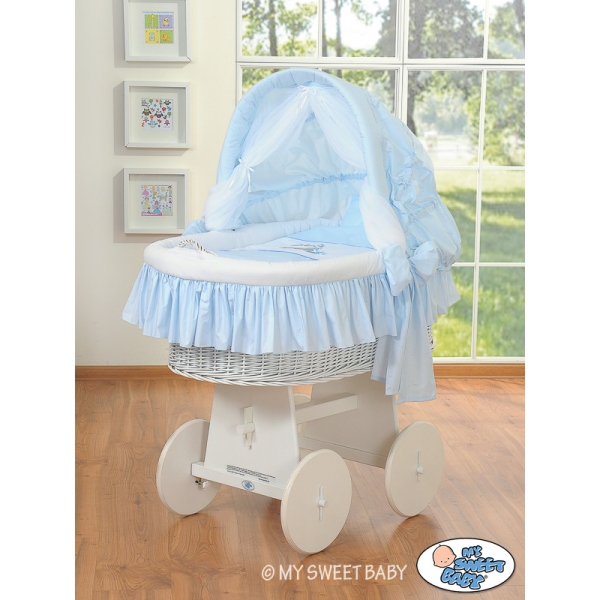 Bollerwagen mit Haube für Baby- Esel Luca blau