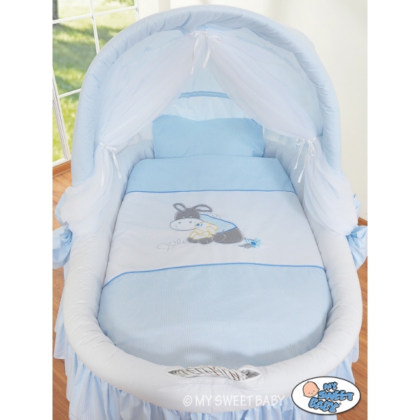 Bollerwagen mit Haube für Baby- Esel Luca blau