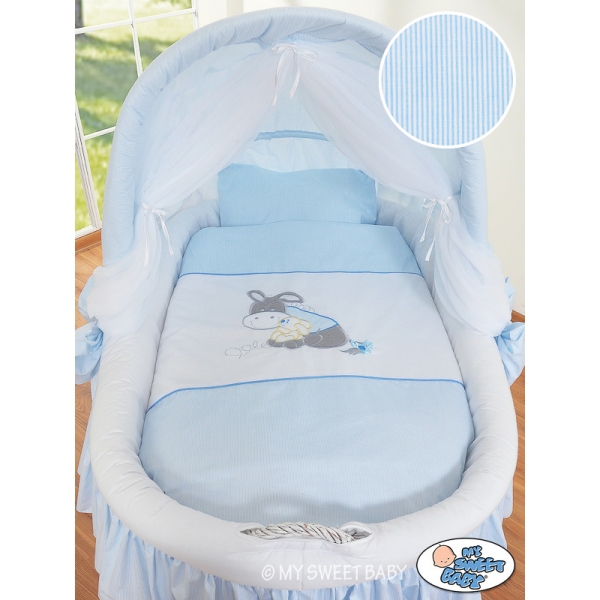 Bollerwagen mit Haube für Baby- Esel Luca blau