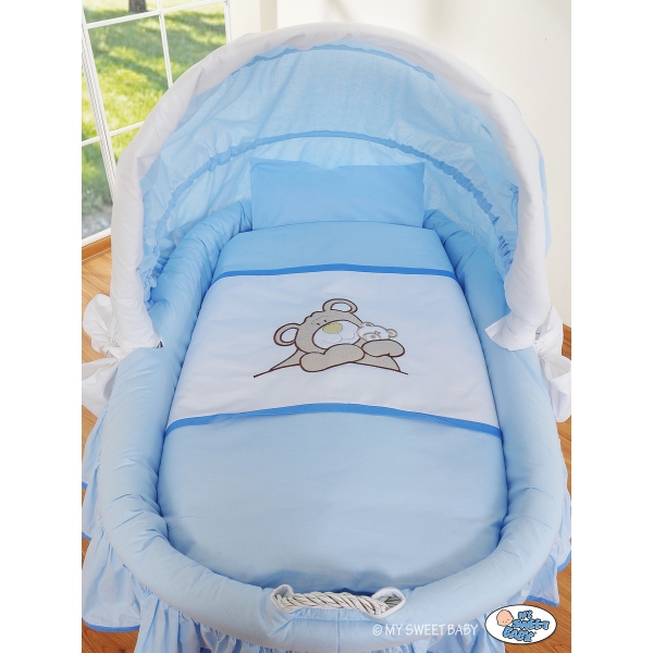 Bollerwagen mit Haube - Teddy Bär Barnaba blue