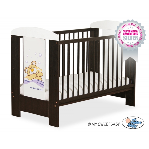 Braun Gitterbett 120x60cm Teddy Bär Barnaba nr 5005-04-801