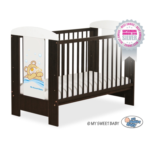 Braun Gitterbett 120x60cm Teddy Bär Barnaba nr 5005-04-803