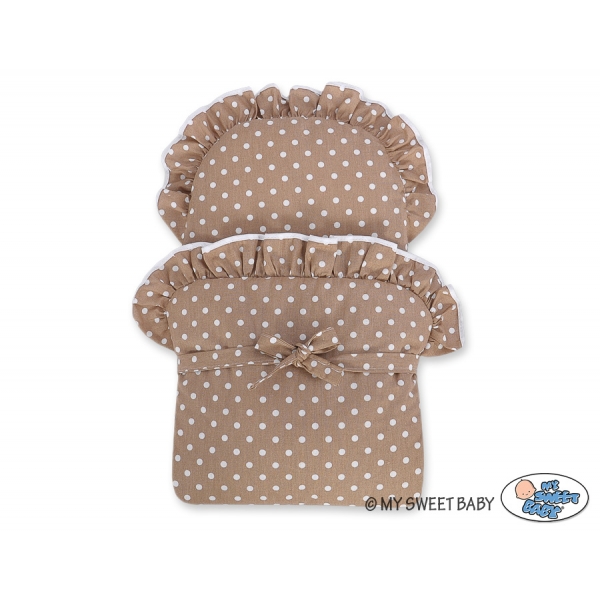 Creme Weide Puppenwagen Bettwäsche Braun Punktmuster nr 101699-584