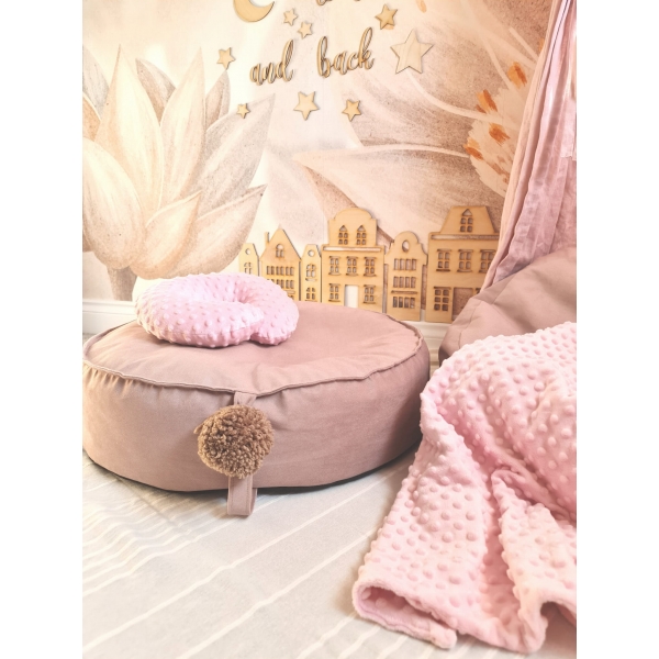 Kleiner Pouf für Babyzimmer Beige