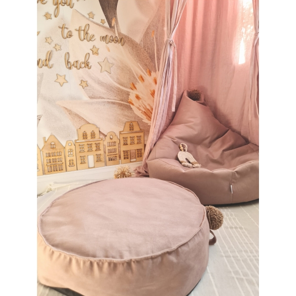 Kleiner Pouf für Babyzimmer Beige