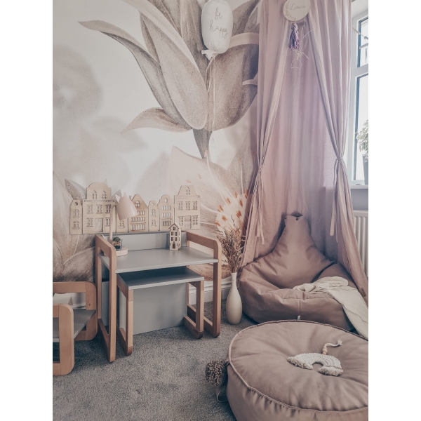 Kleiner Pouf für Babyzimmer Beige