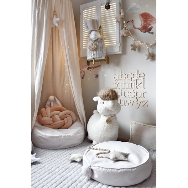 Kleiner Pouf für Babyzimmer Creme