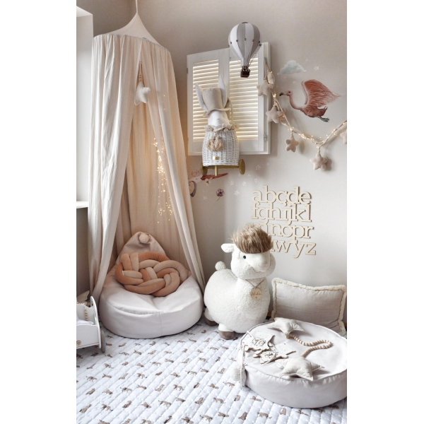 Kleiner Pouf für Babyzimmer Creme