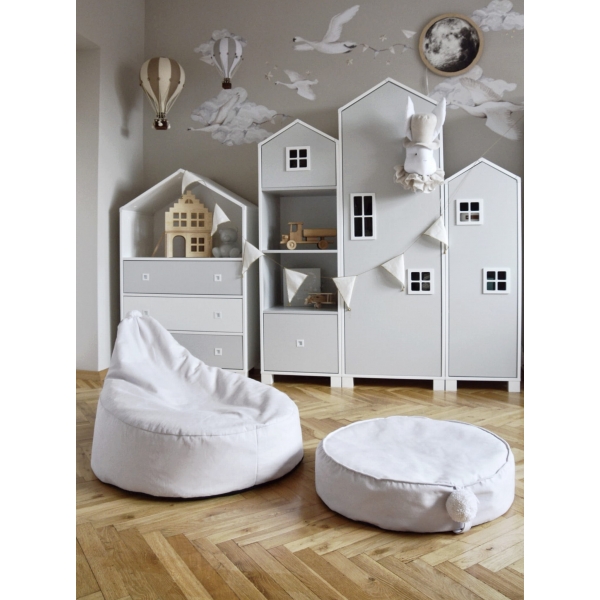 Kleiner Pouf für Babyzimmer Creme