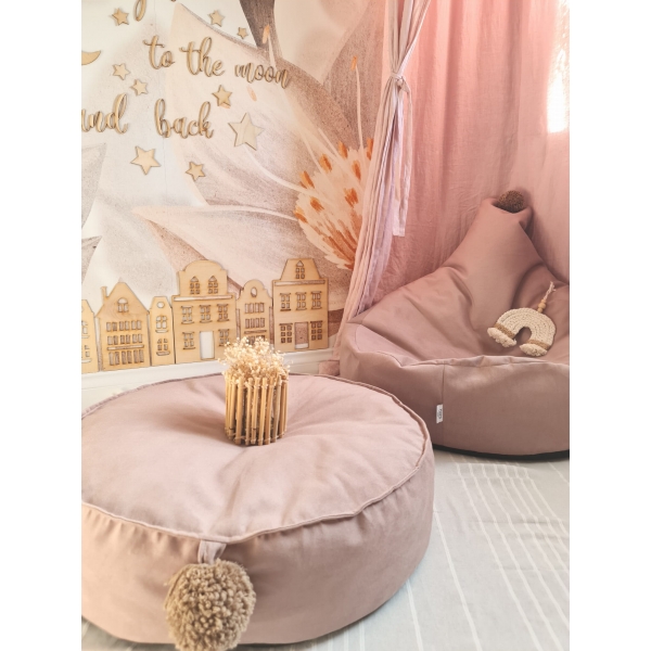 Beige Sitzsack Velours