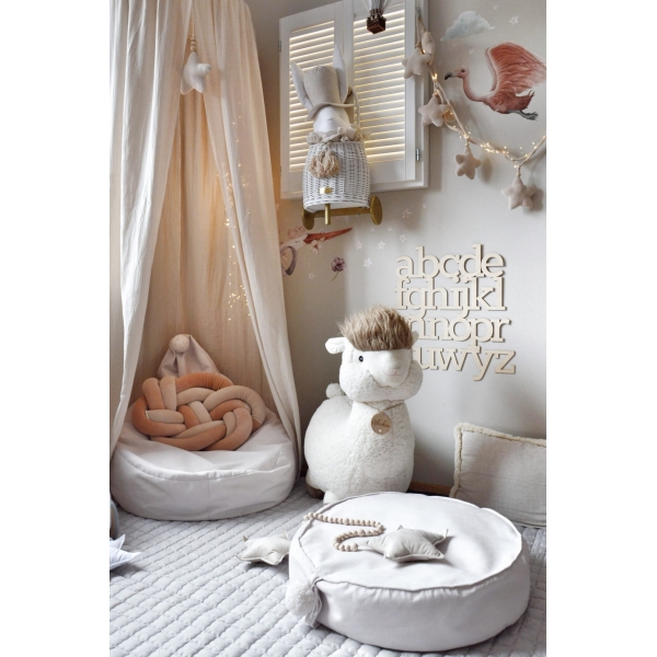 Sitzsack Pouf Creme für Kinderzimmer