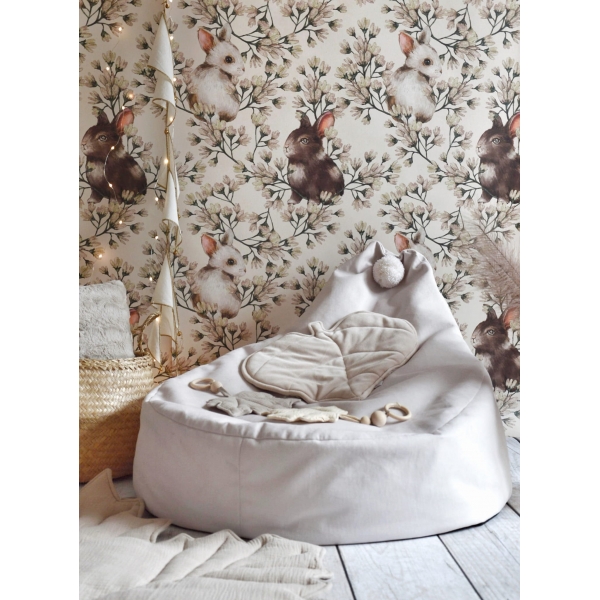 Sitzsack Pouf Creme für Kinderzimmer
