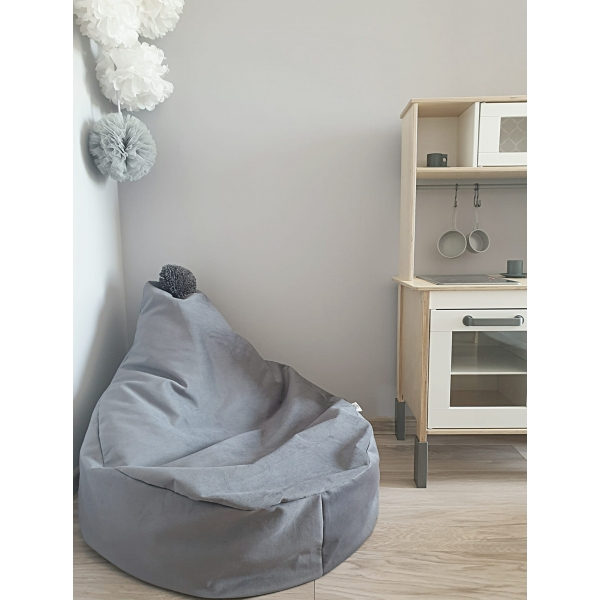 Sitzsack Pouf Grau für Babyzimmer