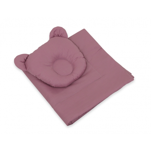 Bettwäsche für Moseskorb Decke mit Kissen Bär 2tlg  - Pastellviolett