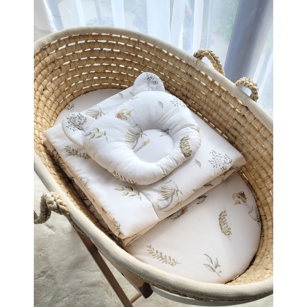 Decke mit Kissen Teddybär für Moseskorb 2tlg -  Gooses