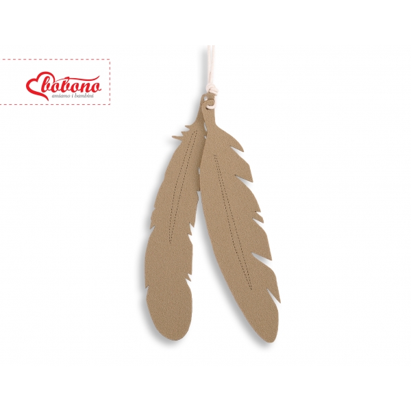 Dekorative Filz Federn 2tlg - beige