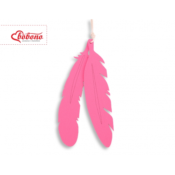 Dekorative Filz Federn 2tlg - rosa