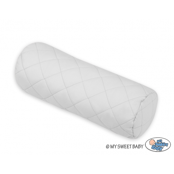 Dekoratives Baby Rollkissen gesteppt- grau