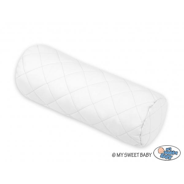 Dekoratives Baby Rollkissen gesteppt  - weiss