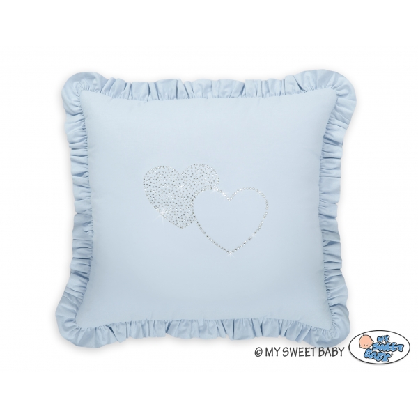 Dekoratives Kissen mit Applikation - blau