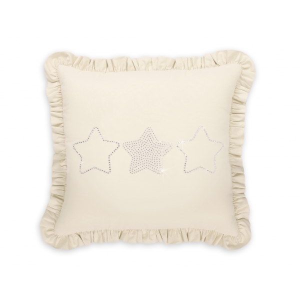 Dekoratives Kissen mit Applikation - creme