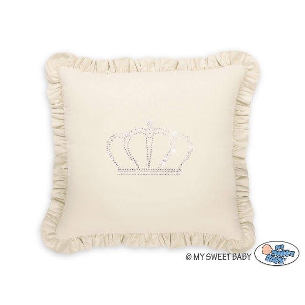 Dekoratives Kissen mit Applikation - creme